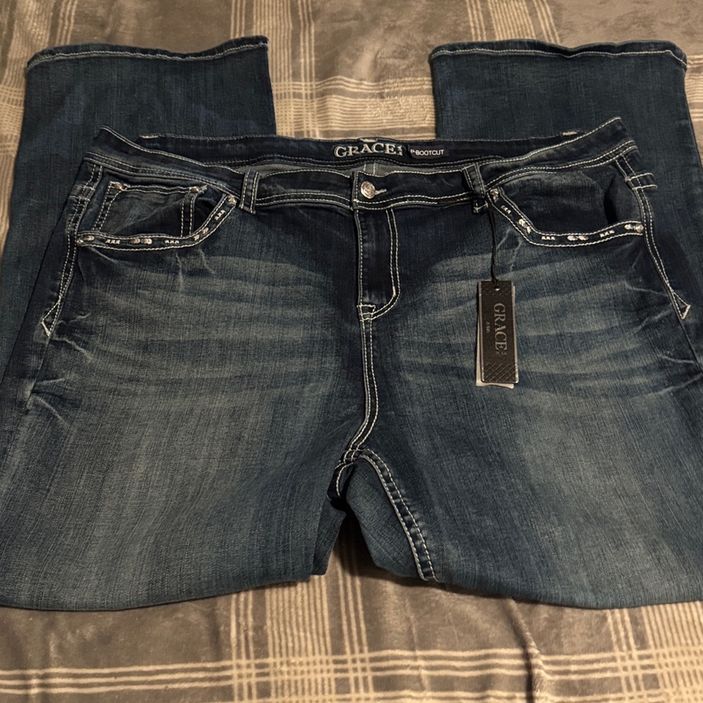 Grace Dark Blue Denim Pants